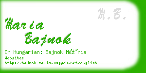 maria bajnok business card